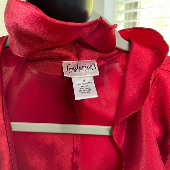 Fredericks of Hollywood Red Satin Nightgown Sz M - Picture 3 of 4